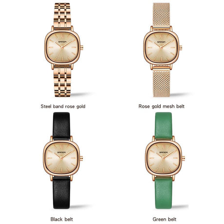 Women Oval Dial Quartz Watch With Simple Bar Scale