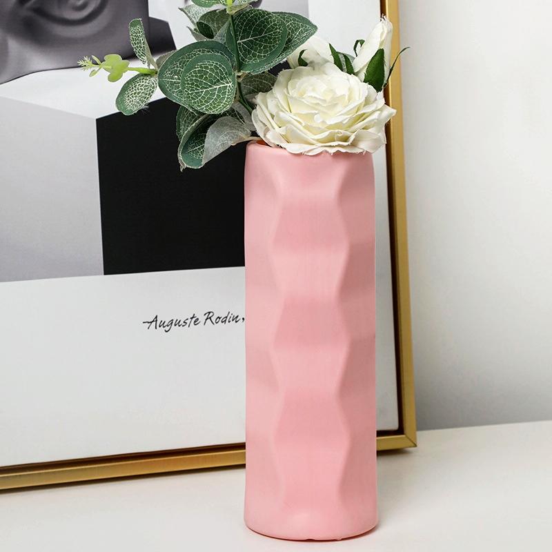 Wave Drop-Proof Imitation Porcelain Vase - Simple Home Decor - White