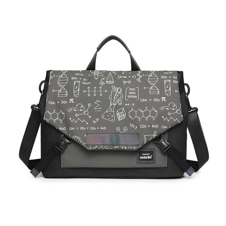 Anti-Drop Crossbody Laptop Bag - Fits 13.3-16 Inch - Airbag Protection - Gray Black Equation