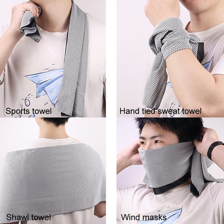 Portable Quick Dry Sports Towel Set With Silicone Sleeve And Storage Bag - 30X80Cm - Grey - 30X80Cm