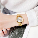 Waterproof Quartz Women Watch With Rhinestone Steel Strap - Delicate And Creative