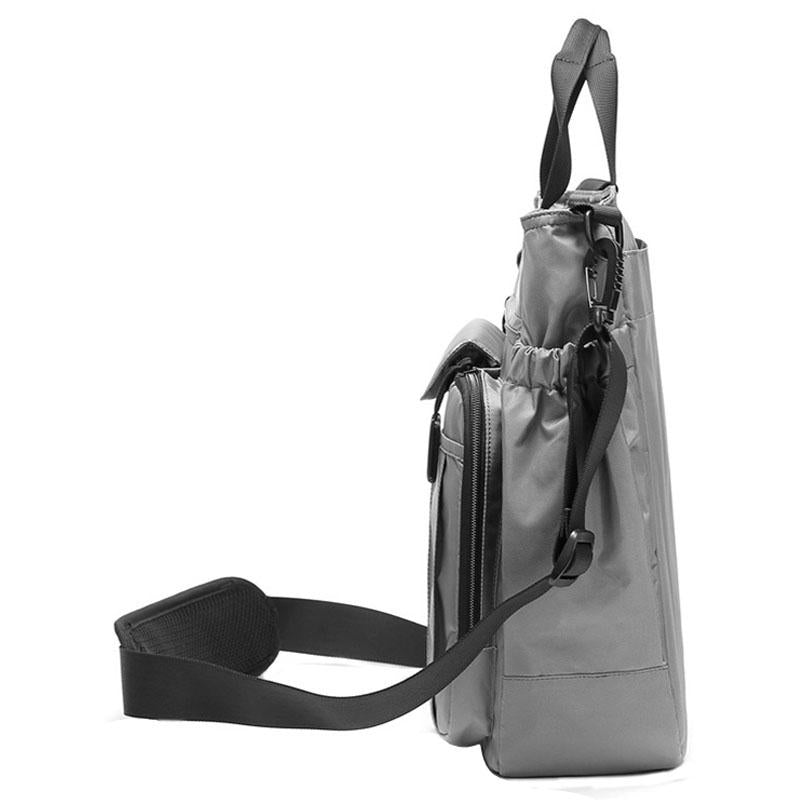 Multi Compartment Laptop Handbag Lightweight Large Capacity Messenger Bag - Grey