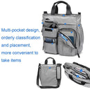 Multi Compartment Laptop Handbag Lightweight Large Capacity Messenger Bag - Grey