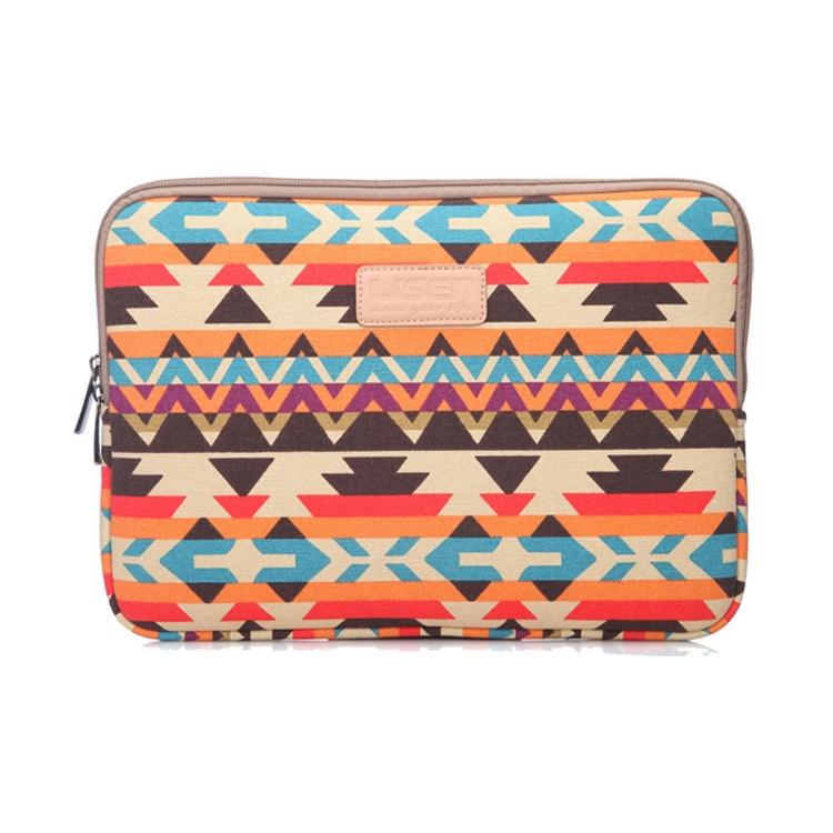 12 Inch Lingge Laptop Liner Bag - Pattern Design - Orange Pattern Geometry