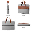 Stylish Pu Leather Laptop Bag - Briefcase Cover - Grey - 15.6 Inch