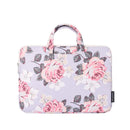 13 Inch Laptop Case Bag With White Rose Pattern And Handle - Grey