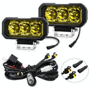 40W 9V - 30V 5 Inch Waterproof 3 - Eye Headlight - Floodlight Yellow Light