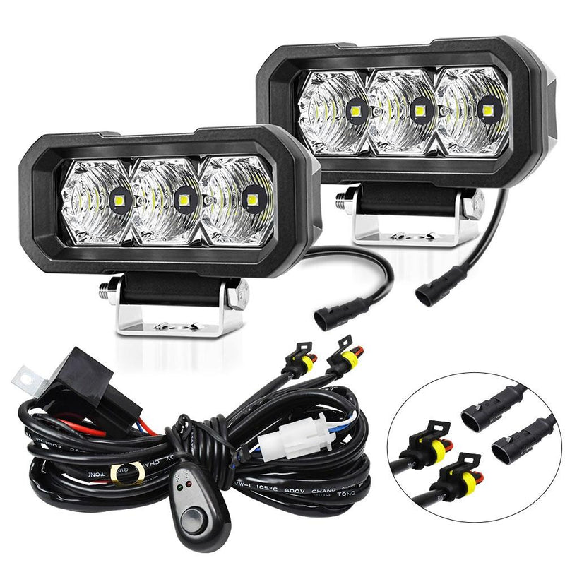 40W 9V - 30V 5 Inch Waterproof 3 - Eye Headlight - Floodlight Yellow Light