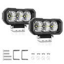 40W 9V - 30V 5 Inch Waterproof 3 - Eye Headlight - Floodlight Yellow Light