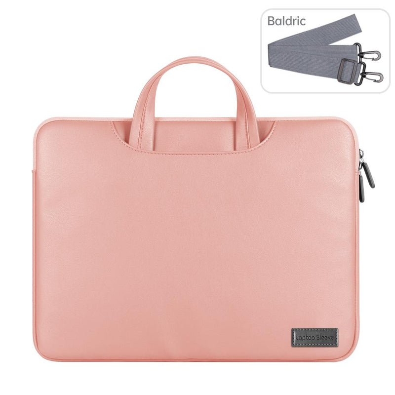 15 Inch Waterproof Pu Laptop Inner Bag - Rose Gold