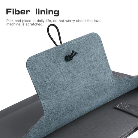 Portable Laptop Inner Bag With Elastic Thread Button - Dark Gray