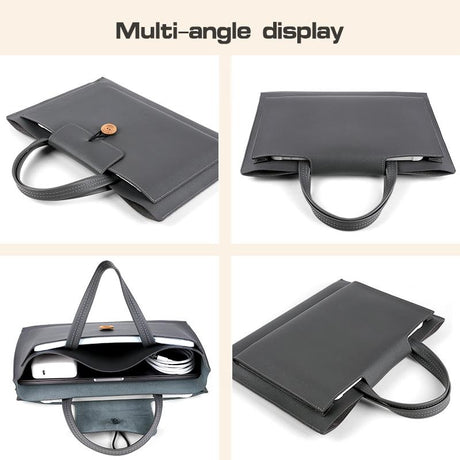 Portable Laptop Inner Bag With Elastic Thread Button - Dark Gray