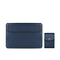 Leather Laptop Liner Bag - 14.1-15.4 Inches With Stand Function - Sapphire Blue With Bag