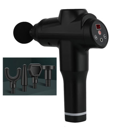 Portable Fascia Massage Gun For Muscle Relaxation - 12 Gears Black