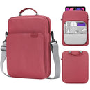 13 Inch Vertical Laptop Bag - Handheld Shoulder Crossbody - Wine Red