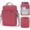 13 Inch Vertical Laptop Bag - Handheld Shoulder Crossbody - Wine Red