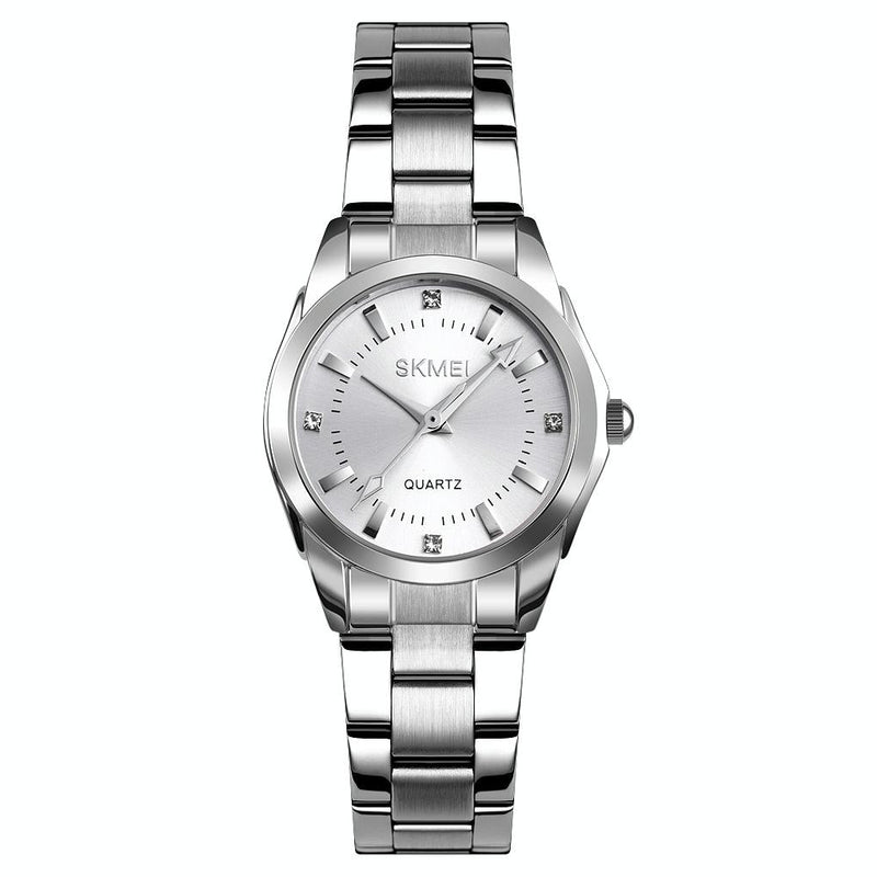 Waterproof Quartz Women Watch With Rhinestone Steel Strap - Delicate And Creative