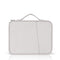 Leather Portable Bag With Cloth Texture - White