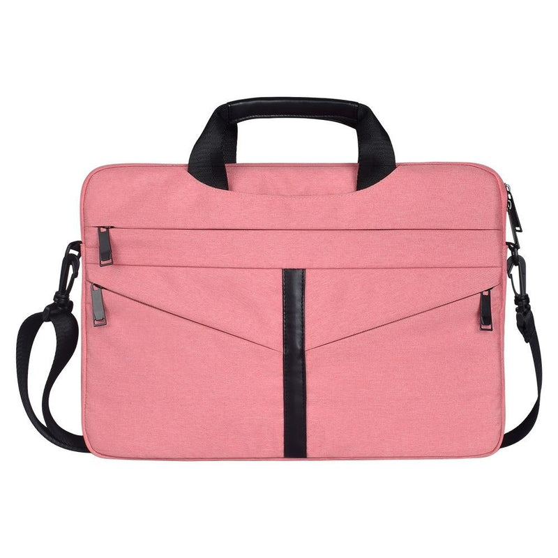 Stylish Zipper Laptop Bag With Shoulder Strap - Durable & Breathable - Pink