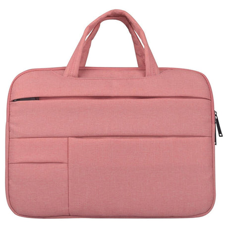 Portable Oxford Cloth Laptop Bag For 12 Devices - Multiple Pockets - Pink