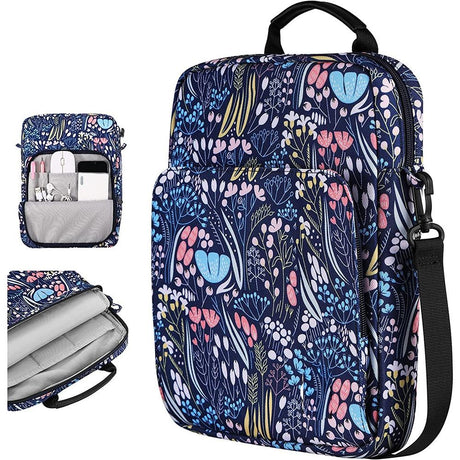 13 Inch Vertical Laptop Bag - Handheld Shoulder Crossbody - Blue