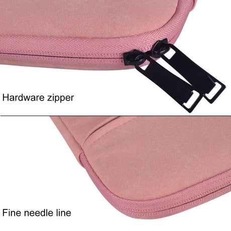 Waterproof Portable One-Shoulder Handbag For 13.3 Laptops With Hidden Zipper And Suitcase Belt - Pink