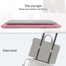 Waterproof Portable One-Shoulder Handbag For 13.3 Laptops With Hidden Zipper And Suitcase Belt - Pink