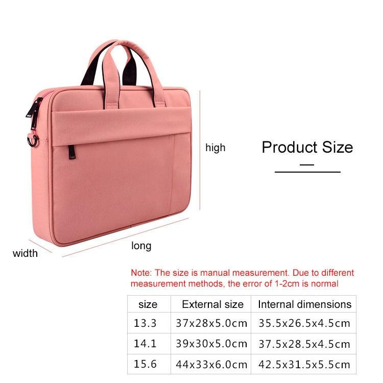 14.1 Inch Waterproof Anti-Theft One-Shoulder Handbag With Suitcase Belt - Pink