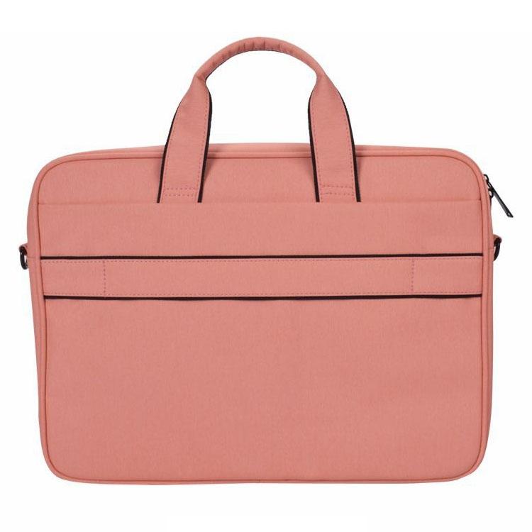 14.1 Inch Waterproof Anti-Theft One-Shoulder Handbag With Suitcase Belt - Pink