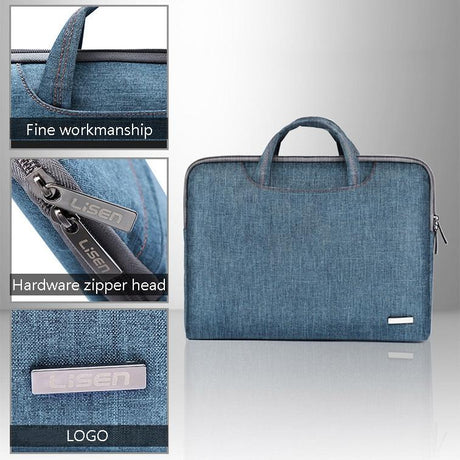 13.3 Inch Simple Business Laptop Bag With Liner - Ls-116 - Snowflake Nylon Light Blue