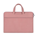 Waterproof Portable One-Shoulder Handbag For 14.1 Laptops With Hidden Zipper And Suitcase Belt - Pink