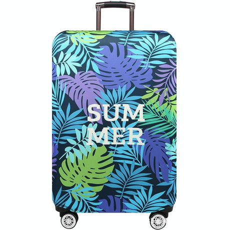 Stretchy Luggage Dust Cover - Durable & Protective - Size L - Sword Leaf Forest - L