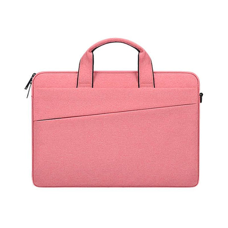 Portable 14.1 Laptop Tablet Bag With Dual Pockets And Soft Handle - Pink