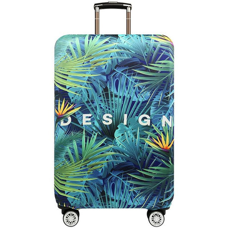 Stretchy Luggage Dust Cover - Durable & Protective - Size L - Sword Leaf Forest - Xl