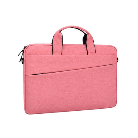 Portable Laptop Tablet Bag - 15.6 Inch Double Side Pockets Soft Handle Oxford Cloth - Deep Space Gray - Pink