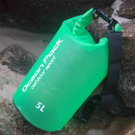 Waterproof Single Shoulder Dry Bag Outdoor Pvc Barrel Dry Sack Capacity Under 50L - Green