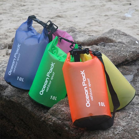 Waterproof Single Shoulder Dry Bag Outdoor Pvc Barrel Dry Sack Capacity Under 50L - Green