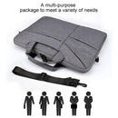 14.1 Inch Laptop Handbag With Hidden Strap And Suitcase Belt - Waterproof And Tear-Resistant - Dark Gray