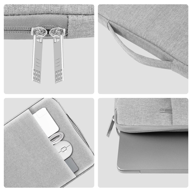 14-15 Inch Laptop Sleeve Briefcase With Zipper And Handle - Grey