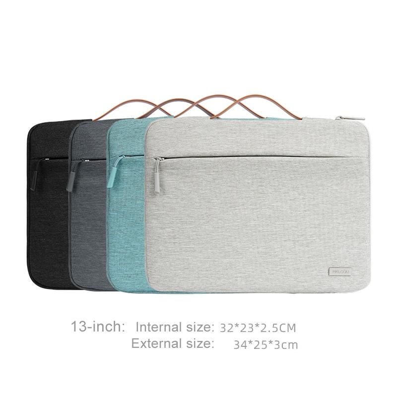 Waterproof Laptop Sleeve Bag With Zipper - Handheld - Grey