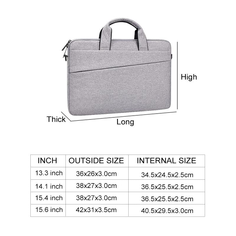 Portable 13.3 Laptop / Tablet Bag With Dual Pockets And Soft Handle - Grey