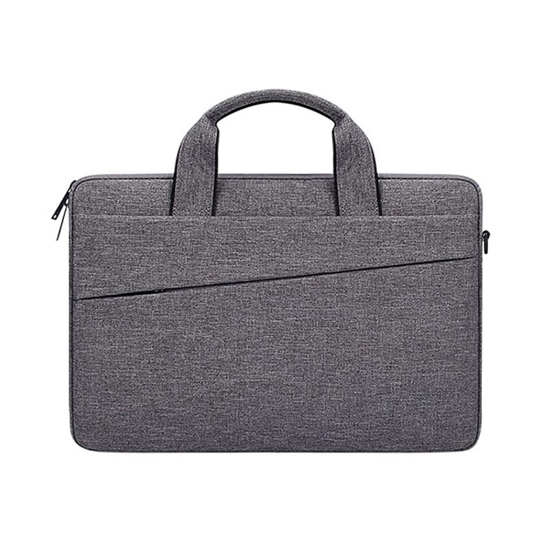 Portable 13.3 Laptop / Tablet Bag With Dual Pockets And Soft Handle - Grey