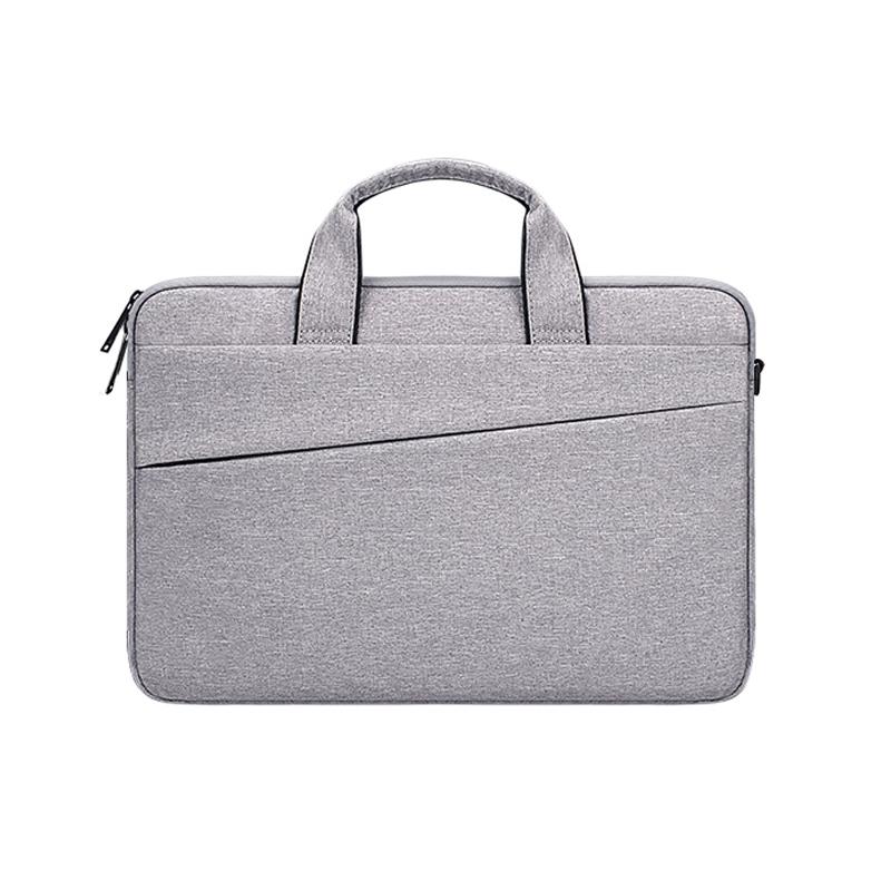 Portable 14.1 Laptop Tablet Bag With Dual Pockets And Soft Handle - Grey