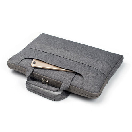 15.4 Inch Laptop Bag - Portable One Shoulder Zipper For Macbook Samsung Sony Dell Alienware Chuwi Asus Hp - Grey