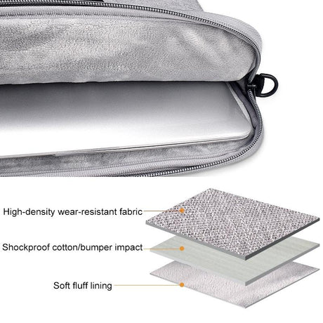 Portable Laptop Tablet Bag - 15.6 Inch Double Side Pockets Soft Handle Oxford Cloth - Deep Space Gray - Grey