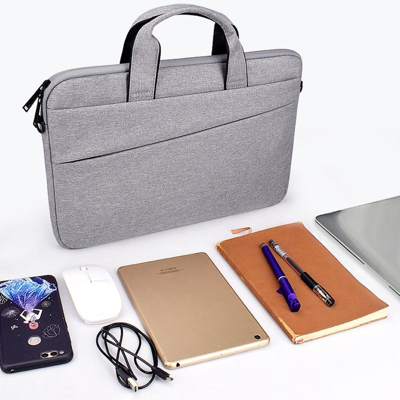 Portable Laptop Tablet Bag - 15.6 Inch Double Side Pockets Soft Handle Oxford Cloth - Deep Space Gray - Grey