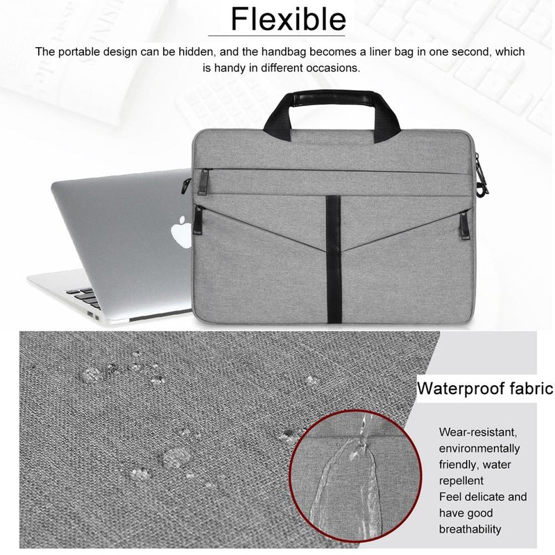 Stylish Zipper Laptop Bag With Shoulder Strap - Durable & Breathable - Light Grey