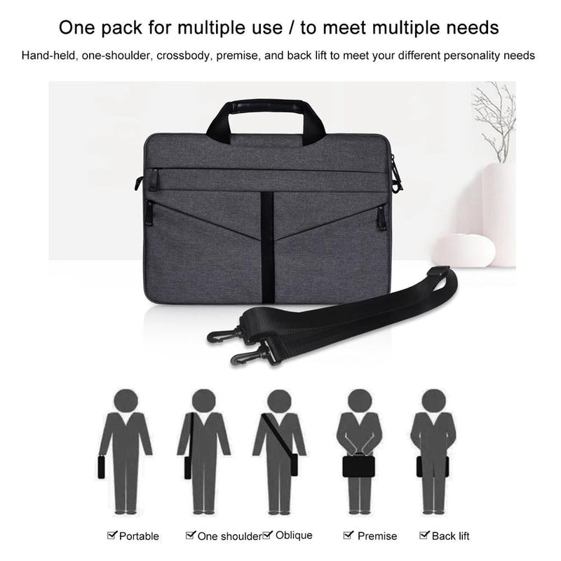 Stylish Zipper Laptop Bag With Shoulder Strap - Durable & Breathable - Light Grey