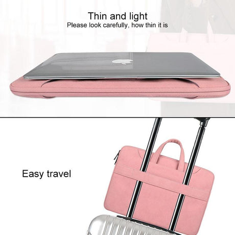 Waterproof Portable One-Shoulder Handbag For 13.3 Laptops With Strap & Magic Stick - Light Grey