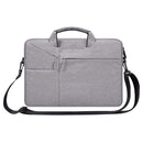 14.1 Inch Laptop Handbag With Hidden Strap And Suitcase Belt - Waterproof And Tear-Resistant - Light Grey